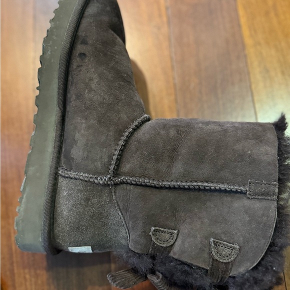 Chocolate Brown UGG Boots w/ Bows - Picture 3 of 4
